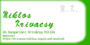 miklos krivacsy business card