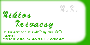 miklos krivacsy business card